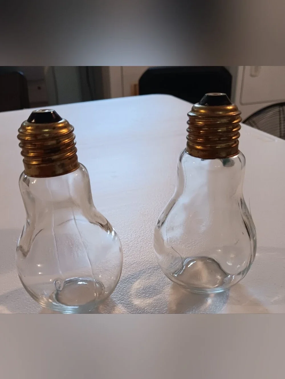Clear Glass Bulb-Shaped Salt & Pepper Shakers - Set of 2